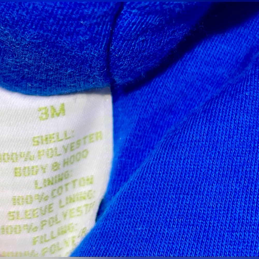 Disney Baby 3 month one piece snow suit hooded footed Mickey Mouse blue - Picture 8 of 10